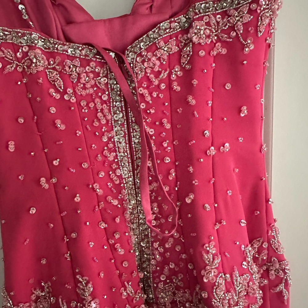 Mori Lee Elegant Pink Embellished Gown - Picture 9 of 11